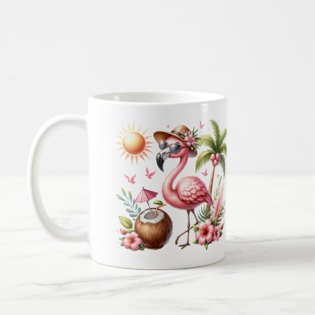 Taza De Café Diseño de flamenco rosa (Izquierda)