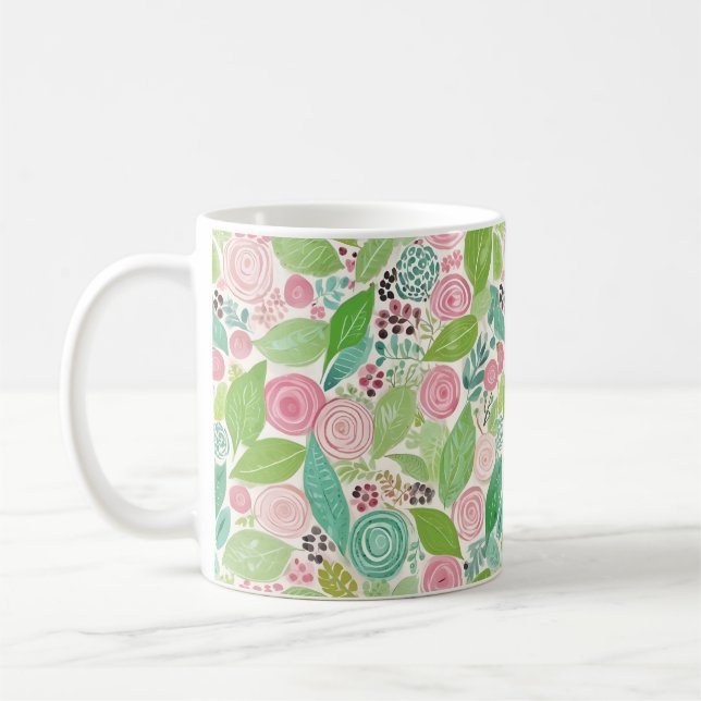 Taza De Café Diseño de flor más lindo (Izquierda)
