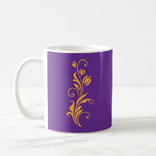 Taza De Café Diseño de Flor Ornamental Floral