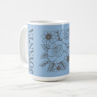 Taza De Café Diseño de flor personalizada blanca Joyanta