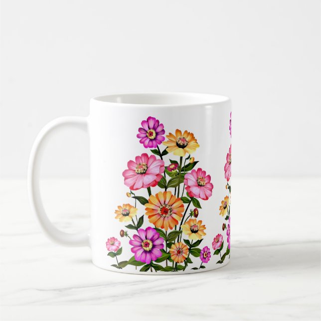 Taza De Café Diseño de Flores Acuarela-34063 (Izquierda)