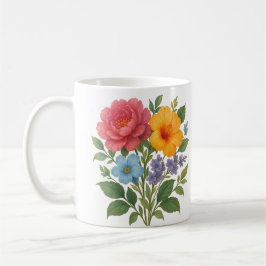 Taza De Café Diseño de flores Café Mug
