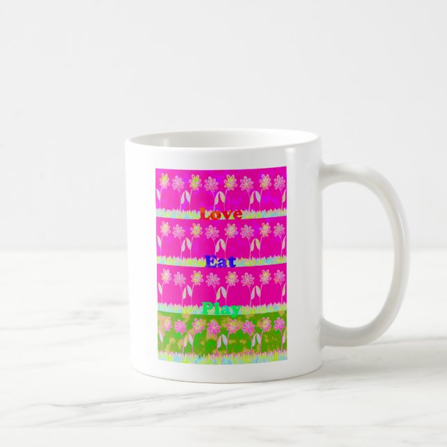 Taza De Café Diseño de flores de juego de amor inspirador (Derecha)