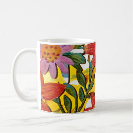 Taza De Café Diseño de flores de madera pintada