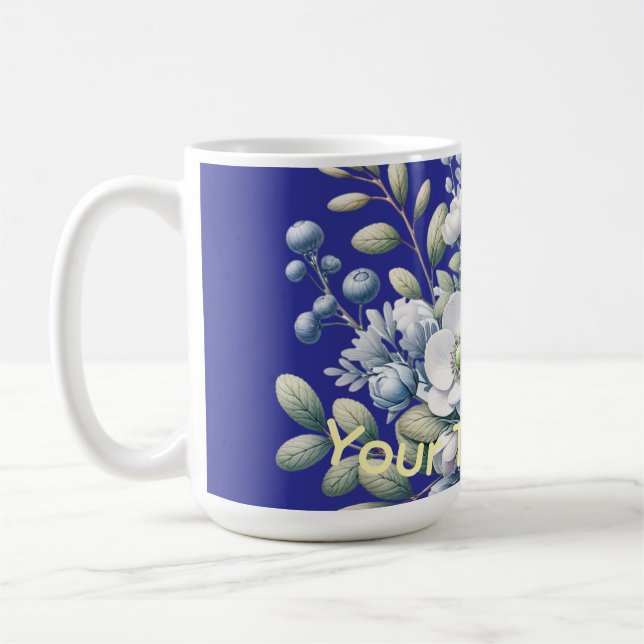 Taza De Café Diseño de flores personalizado (Izquierda)
