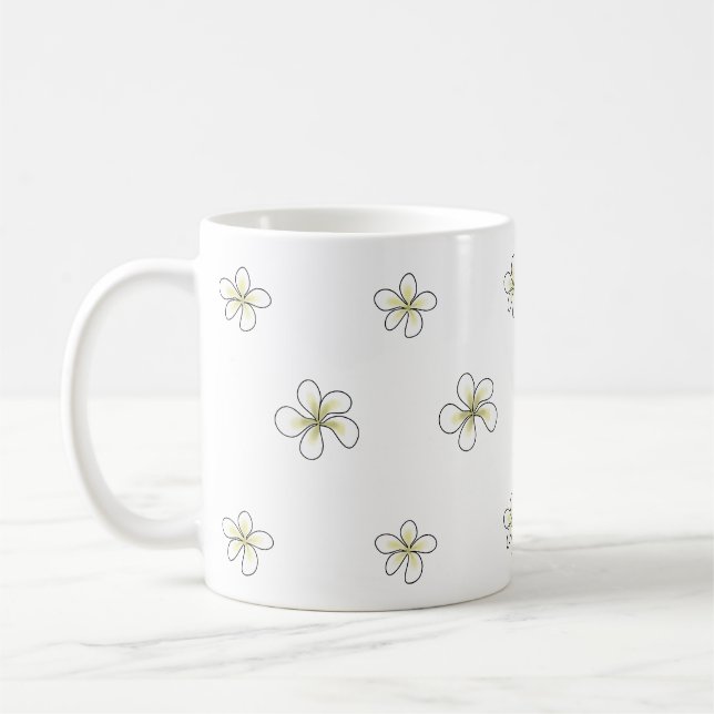 Taza De Café Diseño de flores Plumeria (Izquierda)