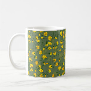 Taza De Café Diseño de flores silvestres amarillas