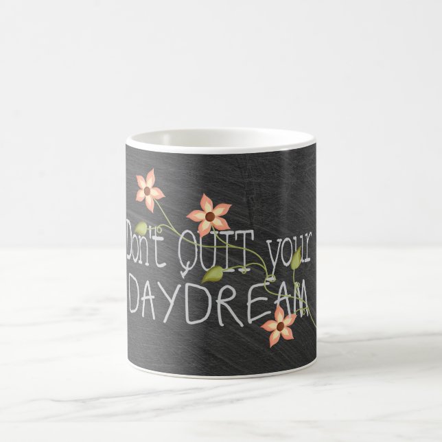 Taza De Café diseño de flores y ensueño en pizarra (Centro)