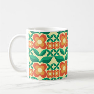Taza De Café Diseño de fondo - flores y hojas. Nacimiento natur