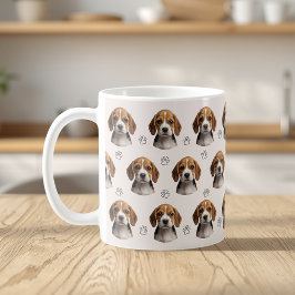 Taza De Café Diseño de foto de perro beige personalizado con pa