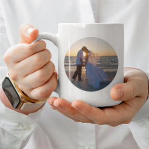 Taza De Café Diseño de Foto Simple de Dos Círculos