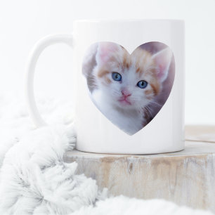 Taza De Café Diseño de foto simple de dos corazones