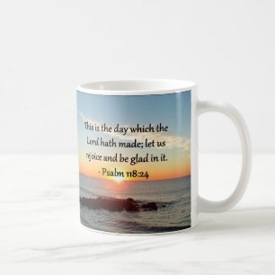 TAZA DE CAFÉ DISEÑO DE FOTOGRAFÍAS SUNRISE DE PSALM 118:24