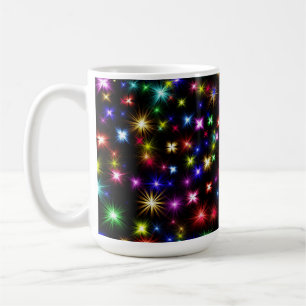 Taza De Café Diseño de Fuegos Artificiales de Estrellas Colorid