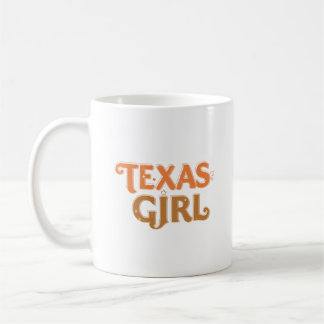 Taza De Café Diseño de fuente de albaricoque de chica de Texas