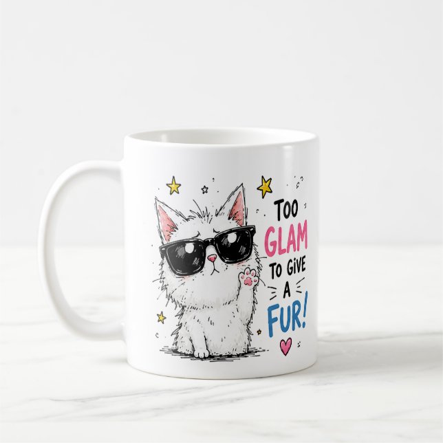 Taza De Café Diseño de Gafas de Sol Cool Cat (Izquierda)