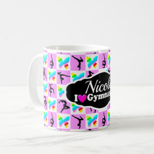 Taza De Café DISEÑO DE GIMNASTICAS DE MARIPOSAS DE bonito