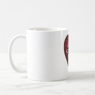 Taza De Café Diseño de grabado vintage de corazón de vaca lindo