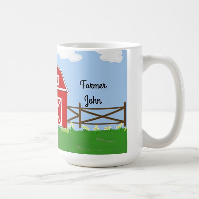 Taza De Café Diseño de granja de campo (Derecha)