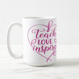 Taza De Café Diseño de guiones inspiradores de amor de enseñanz