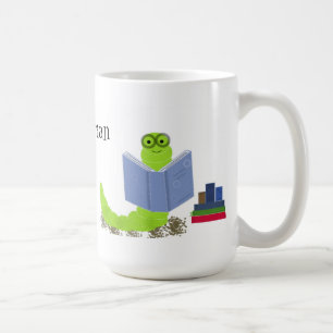 Taza De Café Diseño de gusano de libro de bibliotecario