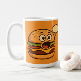 Taza De Café " Diseño de hamburguesa parlante linda