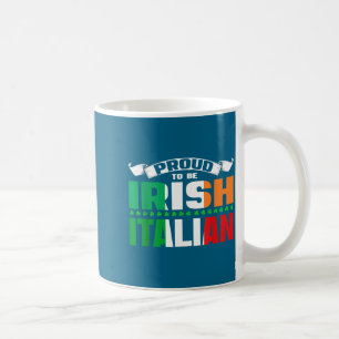 Taza De Café Diseño de herencia irlandesa italiana Orgulloso de