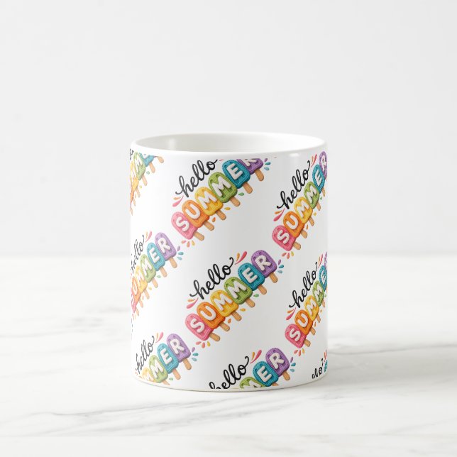 Taza De Café Diseño de hilo falso de verano Hello (Centro)
