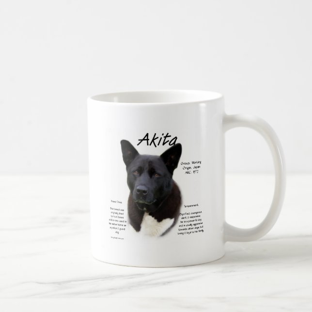 Taza De Café Diseño de historia de Akita negra (Derecha)