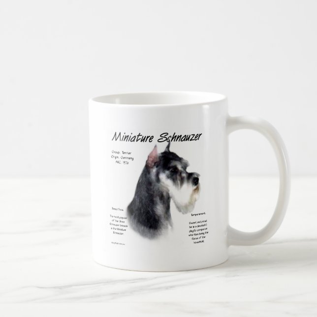 Taza De Café Diseño de historia de Schnauzer en miniatura (Derecha)