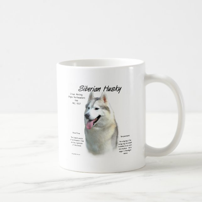 Taza De Café Diseño de historia Husky Siberiano (Derecha)