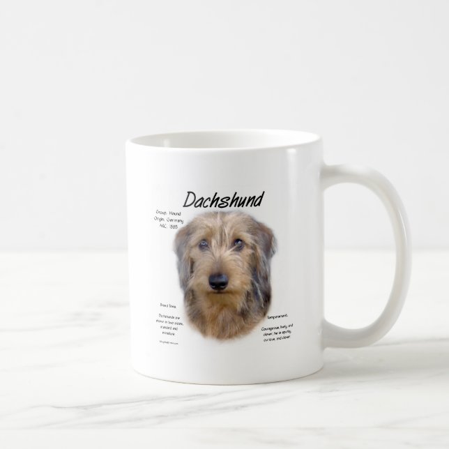 Taza De Café Diseño de historial de Dachshund (wirehair) (Derecha)