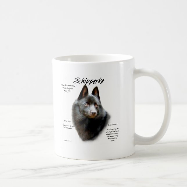 Taza De Café Diseño de historial de Schipperke (Derecha)
