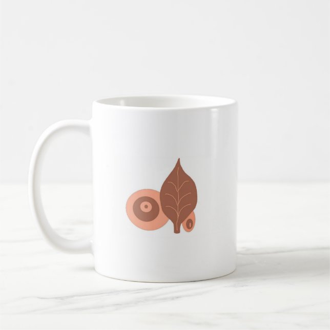 Taza De Café Diseño de hoja abstracta (Izquierda)