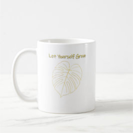 Taza De Café Diseño de Hoja de Monstera. Deja que Crezcas