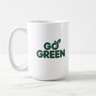 Taza De Café Diseño de Hoja Ecológico Minimalista Verde