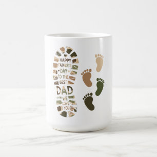 Taza De Café Diseño de huella de camuflaje del Día del Padre