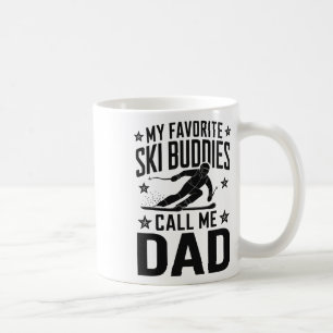 Taza De Café Diseño de humor de papá esquiador divertido esquia