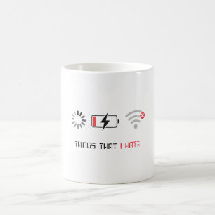 Taza De Café Diseño de humor tecnológico Batería baja sin WiFi