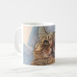 Taza De Café Diseño de ilustración de gato tigre