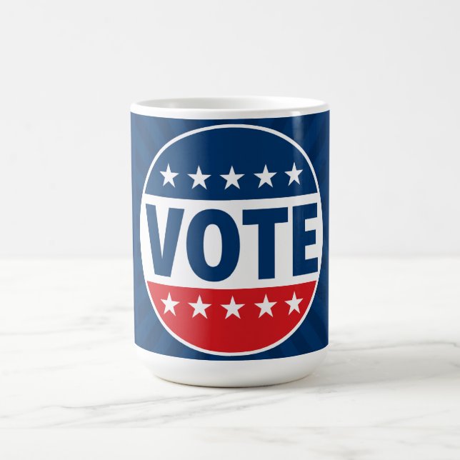 Taza De Café Diseño de insignia de campaña VOTE Bold (Centro)