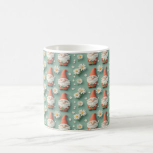 Taza De Café Diseño de jardín con patrón continuo de Gnome y Da