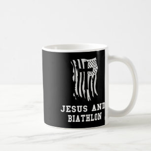 Taza De Café Diseño De Jesús Y Biatlón Para Los Biatletas Crist