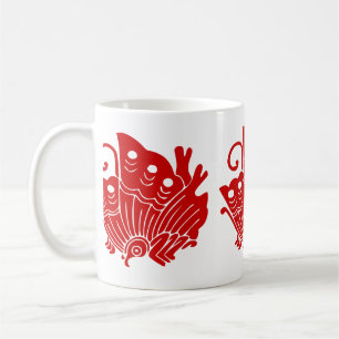 Taza De Café Diseño de Kamon japonés con mariposa asiática