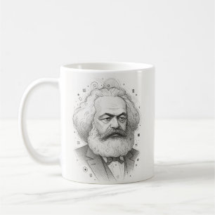 Taza De Café Diseño de Karl Marx Portrait