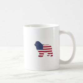 Taza De Café Diseño de la bandera de EEUU Patriotic Newf Dog 4 