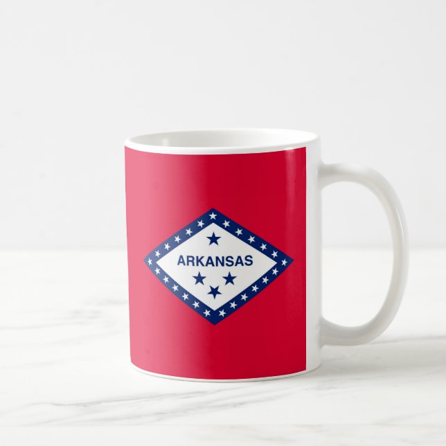 Taza De Café Diseño de la bandera del estado de Arkansas (Derecha)