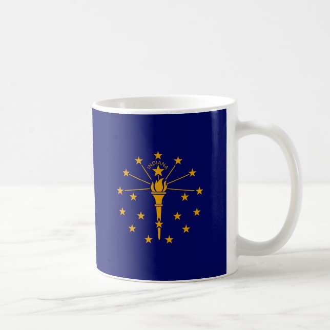 Taza De Café Diseño de la bandera del estado de Indiana (Derecha)
