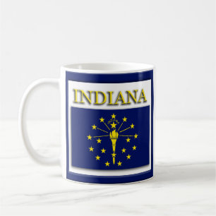 Taza De Café Diseño de la bandera del estado de Indiana