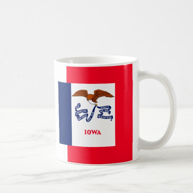 Taza De Café Diseño de la bandera del estado de Iowa (Derecha)